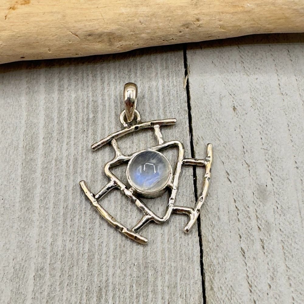 Sterling Silver Moonstone Life Path Symbolic Pendant